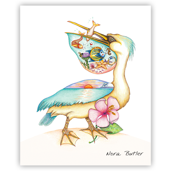 Beachcomber Pelican Print