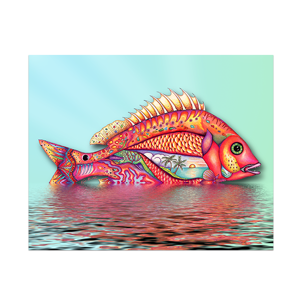 8x10 Fish In Water Canvas
