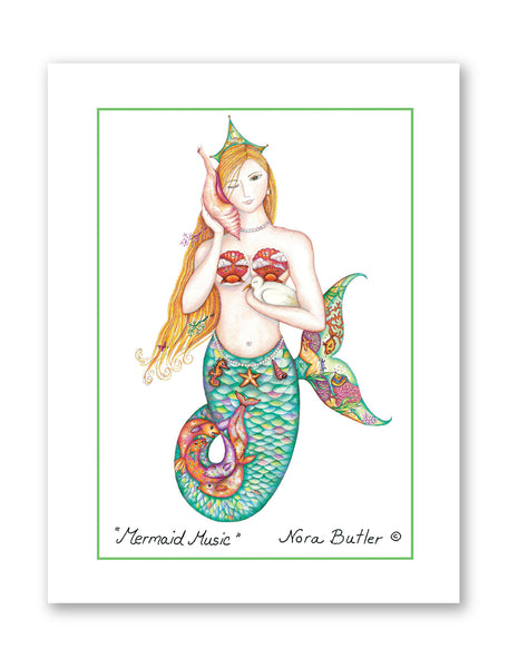 Mermaid Music Notecard