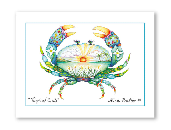 Tropical Crab Notecard