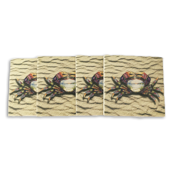 Tapestry Crab Coasters (set of 4)