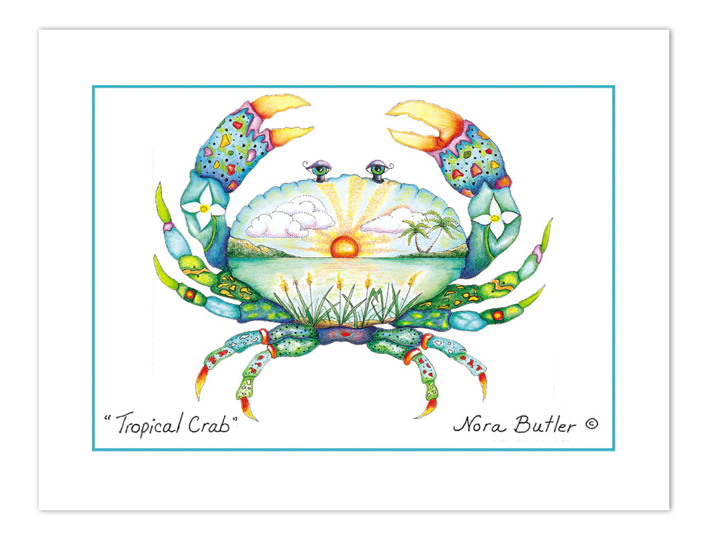 Tropicool Crab Notecard